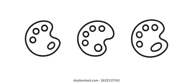 Paint palette icon set in outline style Vector