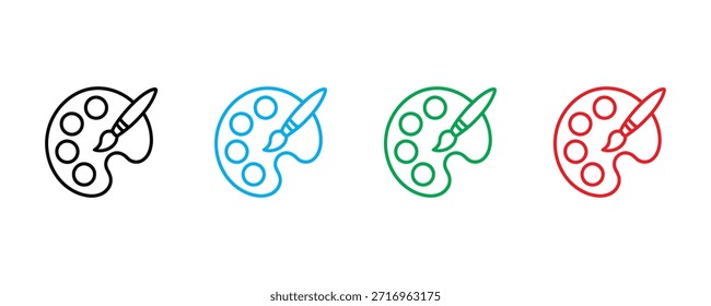 Paint palette icon set vector on white background. artistic, tool, painting symbol. vector illustration.