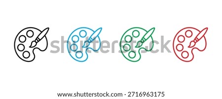 Paint palette icon set vector on white background. artistic, tool, painting symbol. vector illustration.