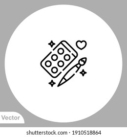 Paint palette icon sign vector,Symbol, logo illustration for web and mobile