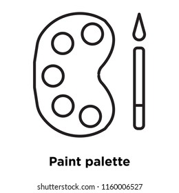 Paint palette icon vector isolated on white background, Paint palette transparent sign , sign and symbols in thin linear outline style