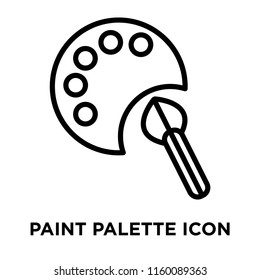 Paint palette icon vector isolated on white background, Paint palette transparent sign , line and outline elements in linear style