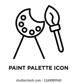 Paint palette icon vector isolated on white background, Paint palette transparent sign , line and outline elements in linear style
