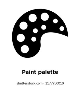 Paint palette icon vector isolated on white background, logo concept of Paint palette sign on transparent background, filled black symbol