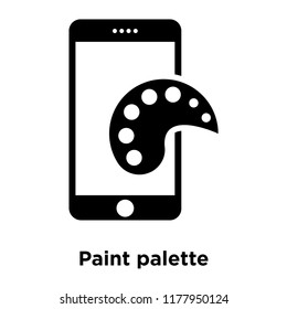 Paint palette icon vector isolated on white background, logo concept of Paint palette sign on transparent background, filled black symbol