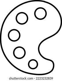 Farbpalettensymbol, Vektorgrafik einzeln auf weißem Hintergrund, Logo-Konzept der Farbpalette auf transparentem Hintergrund, schwarzes Symbol 