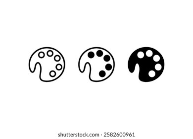 Paint palette icons in black and white Vector