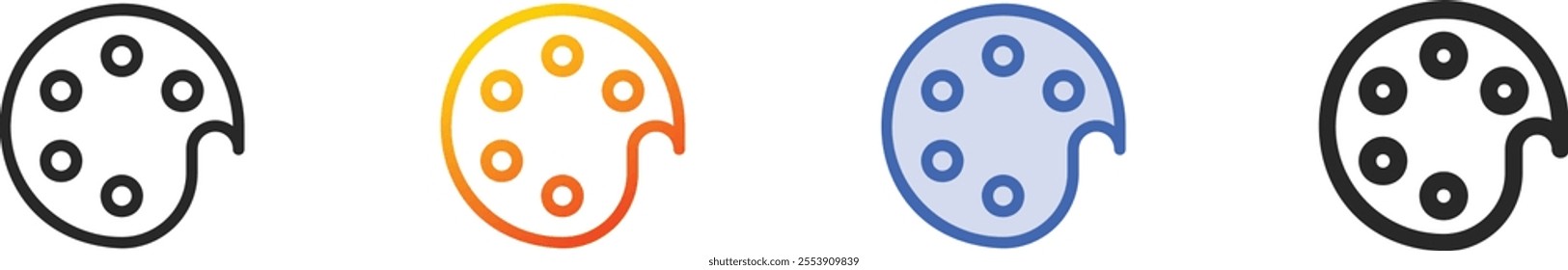 paint palette icon.Thin Linear, Gradient, Blue Stroke and bold Style Design Isolated On White Background