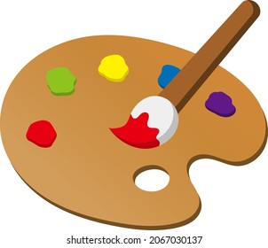 Paint palette isolated vector illustration.