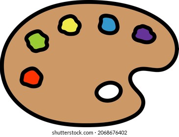 Paint palette isolated vector illustration.