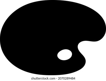 Paint palette isolated vector silhouette.