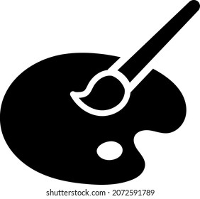 Paint palette isolated vector silhouette.