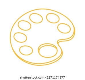 Paint palette line icon School lessons elements. Vector illustration