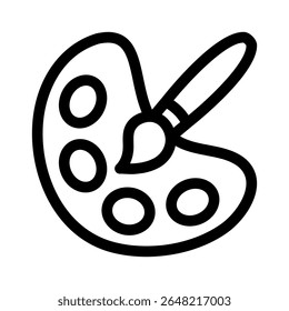 Paint Palette line icon. Simple vector symbol used for school, travel, or education themes. Clean linear design, Thin stroke design, isolated on white.