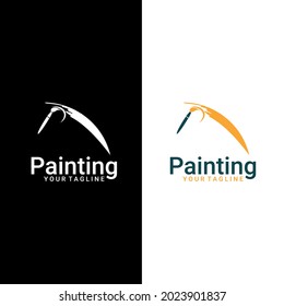Paint Palette Logo Design Vector. Painting Studio, Brush Vector Logo.