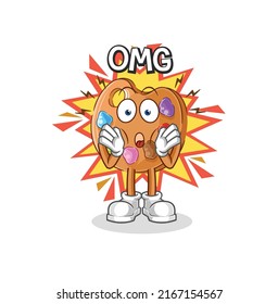 the paint palette Oh my God vector. cartoon character