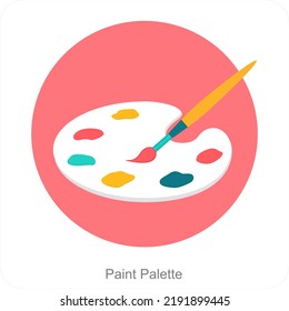 Concepto De Icono De Pintar Y Paleta