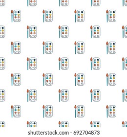 Paint palette pattern in cartoon style. Seamless pattern vector illustration