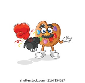 the paint palette prank glove in the box. cartoon mascot