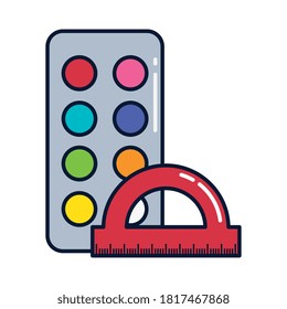 Farbpalette mit Lineal-, Linien- und Füllstil Vektorgrafik-Design