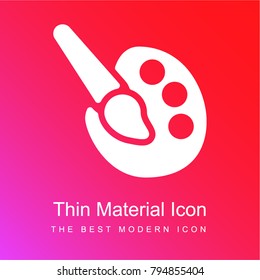 Paint palette red and pink gradient material white icon minimal design