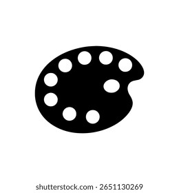 Paint palette silhouette vector flat illustration design.