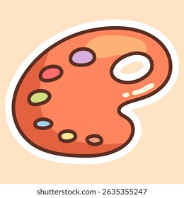 Paint Palette Sticker – Artistic Doodle Vector, perfect for art and design themes.