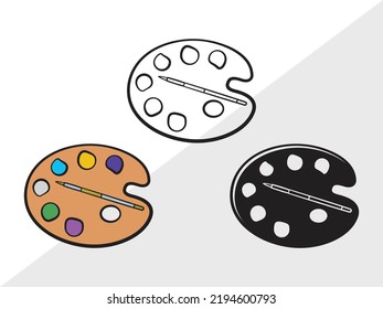 Paint Palette SVG Printable Vector Illustration