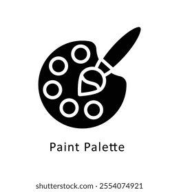 Paint Palette  vector Glyph Cricle Icon.Eps file 10