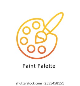 Paint Palette  Vector Gradient Outline Icon. Eps file 10