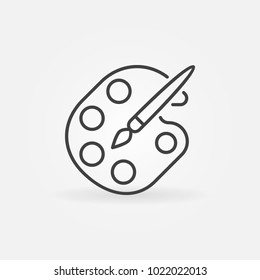 Paint Palette Vector Icon Or Symbol In Thin Line Style