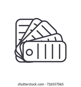 paint palette vector line icon, sign, illustration on background, editable strokes