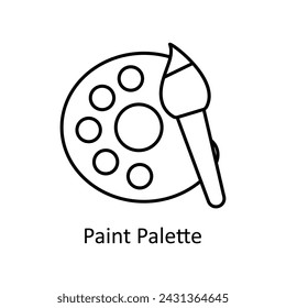 Ilustración de diseño de icono de contorno vectorial de paleta de pintura. Símbolo de diseño gráfico sobre fondo blanco EPS 10 Archivo