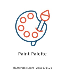 Paint Palette Vector Two Color Icon. Eps file 10