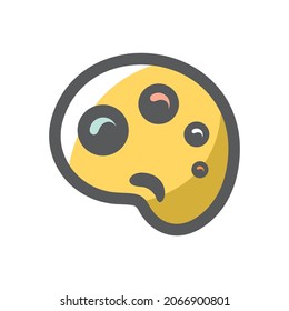Paint pallet simple Vector icon Cartoon illustration