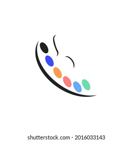 paint pallete and brush isolated icon