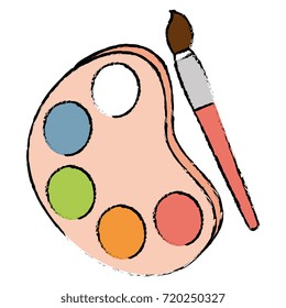 paint pallette with brush