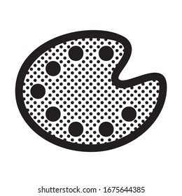 Paint Pallette. Icon Filled with Dots.