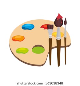 Paint Pallette School Supply Isolated Icon