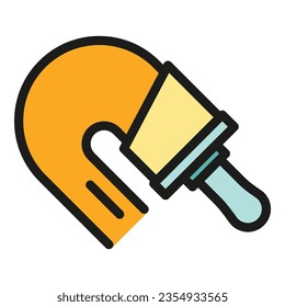 Dibujar un vector de contorno de icono de lápiz. Herramienta de edición. Color plano de escala de datos