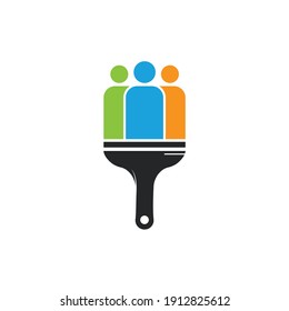 Dibujar el diseño del logo vectorial de la gente. Diseño de pinzas y iconos de personas,