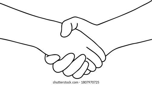 Paint a picture of a white and black handshake.