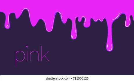Paint Pink color dripping, Color Dropping Background vector illustration