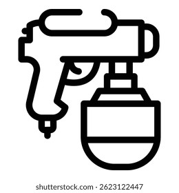 Pinte o ícone da pistola. Contornar ícone de vetor de pistola de pintura para web design isolado no fundo branco