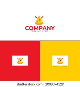 Paint Pizza Logo Design Template Vector