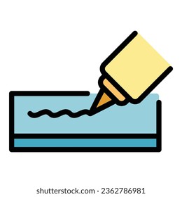 Paint plan icon outline vector. Diy repair. Work tool color flat