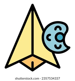Paint plane icon outline vector. Art studio. Brush craft color flat