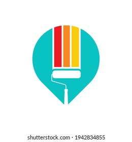 Paint Point logo design vector illustration, Creative Paint logo design concept template, symbols icons