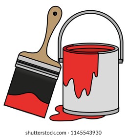 paint pot with brush