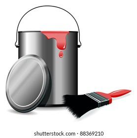 Paint Pot Brush Stock Vector (Royalty Free) 88369210 | Shutterstock